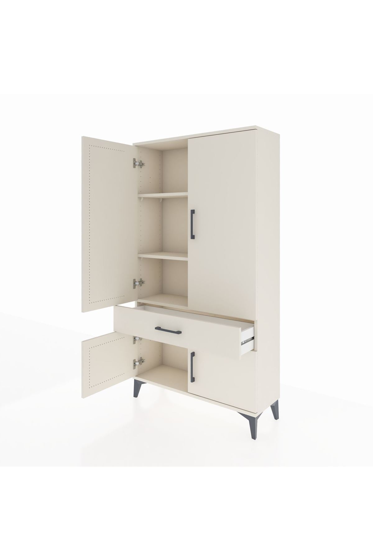 Arges Dolap 3 Raflı Tek Çekmeceli 4 Kapaklı 88x30x163 - S21M043V1A