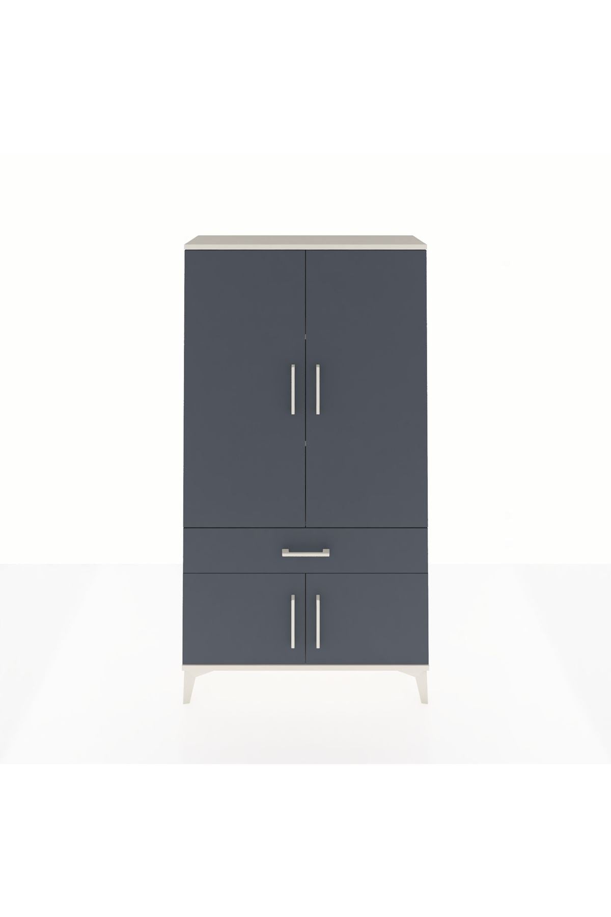 Arges Dolap 3 Raflı Tek Çekmeceli 4 Kapaklı 88x30x163 - S21M043V2A