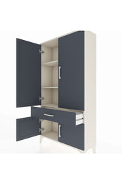 Arges Dolap 3 Raflı Tek Çekmeceli 4 Kapaklı 88x30x163 - S21M043V2A