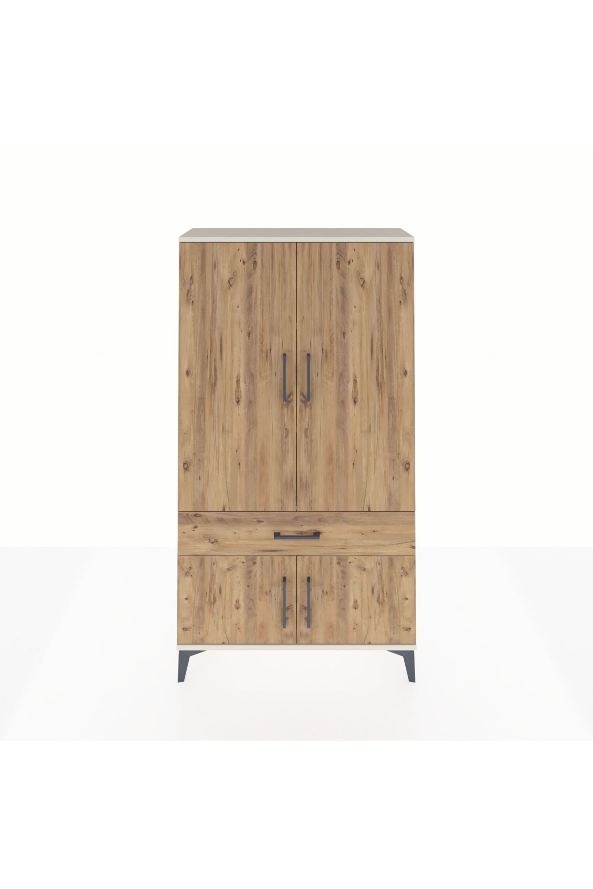 Arges Dolap 3 Raflı Tek Çekmeceli 4 Kapaklı 88x30x163 - S21M043V3A