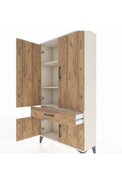 Arges Dolap 3 Raflı Tek Çekmeceli 4 Kapaklı 88x30x163 - S21M043V3A