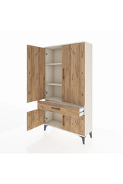 Arges Dolap 3 Raflı Tek Çekmeceli 4 Kapaklı 88x30x163 - S21M043V3A
