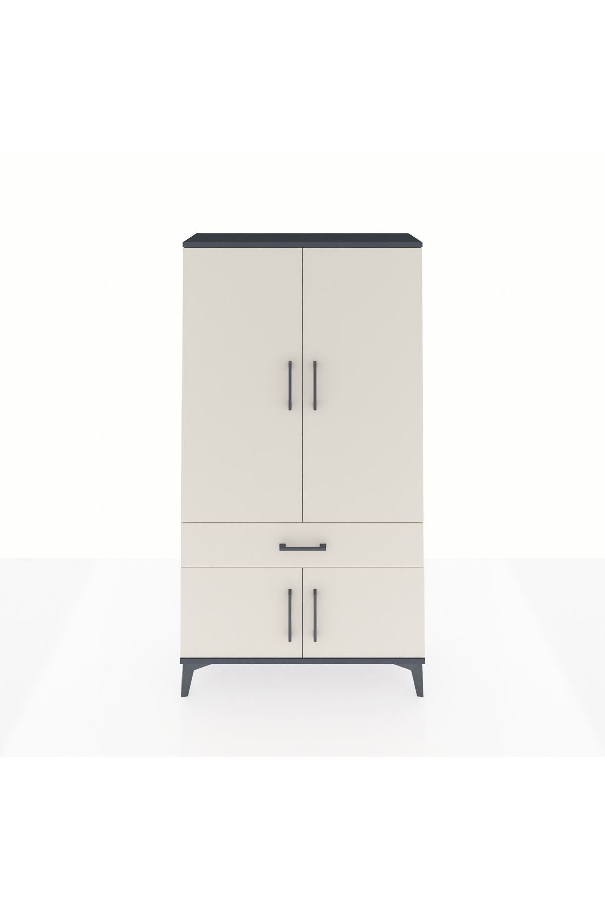 Arges Dolap 3 Raflı Tek Çekmeceli 4 Kapaklı 88x30x163 - S21M043V4A