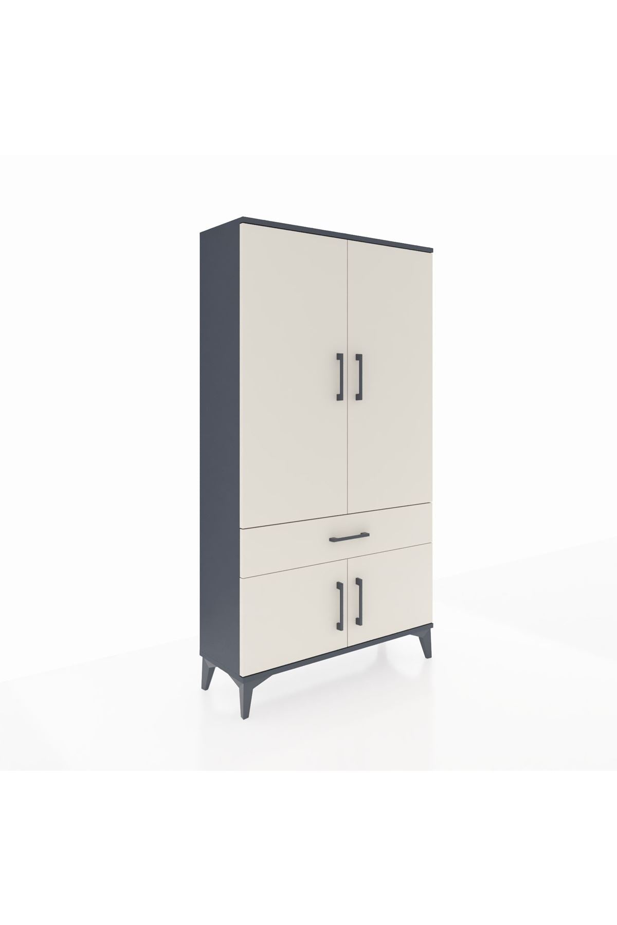 Arges Dolap 3 Raflı Tek Çekmeceli 4 Kapaklı 88x30x163 - S21M043V4A