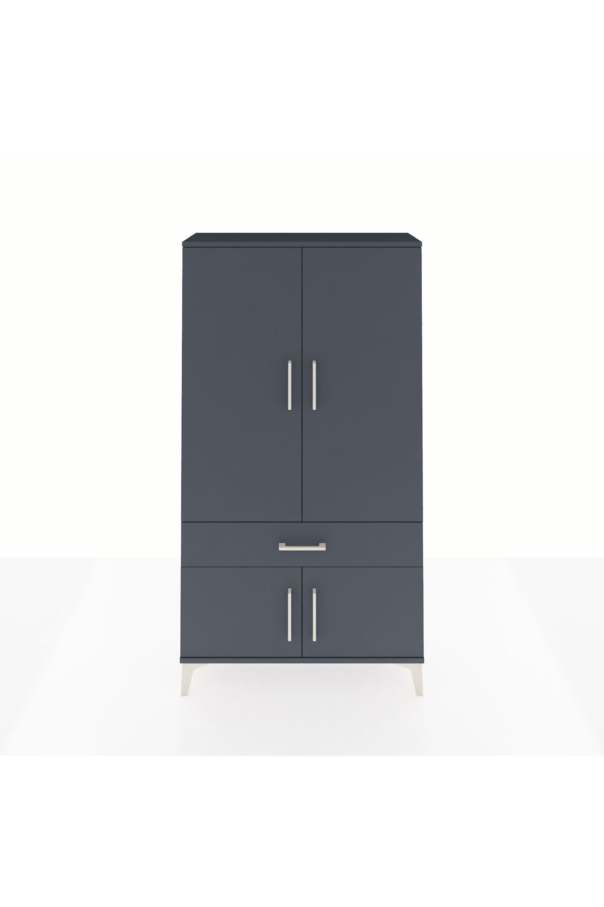 Arges Dolap 3 Raflı Tek Çekmeceli 4 Kapaklı 88x30x163 - S21M043V5A