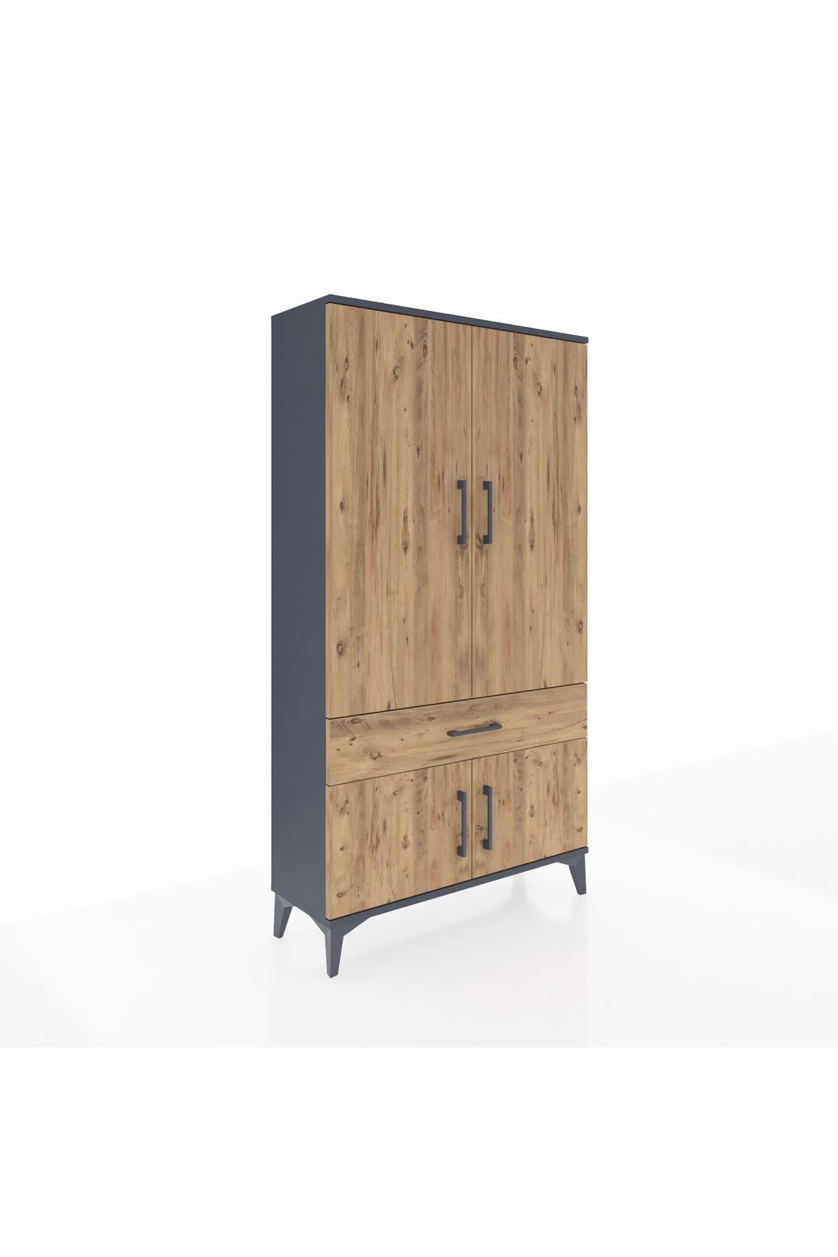 Arges Dolap 3 Raflı Tek Çekmeceli 4 Kapaklı 88x30x163 - S21M043V6A