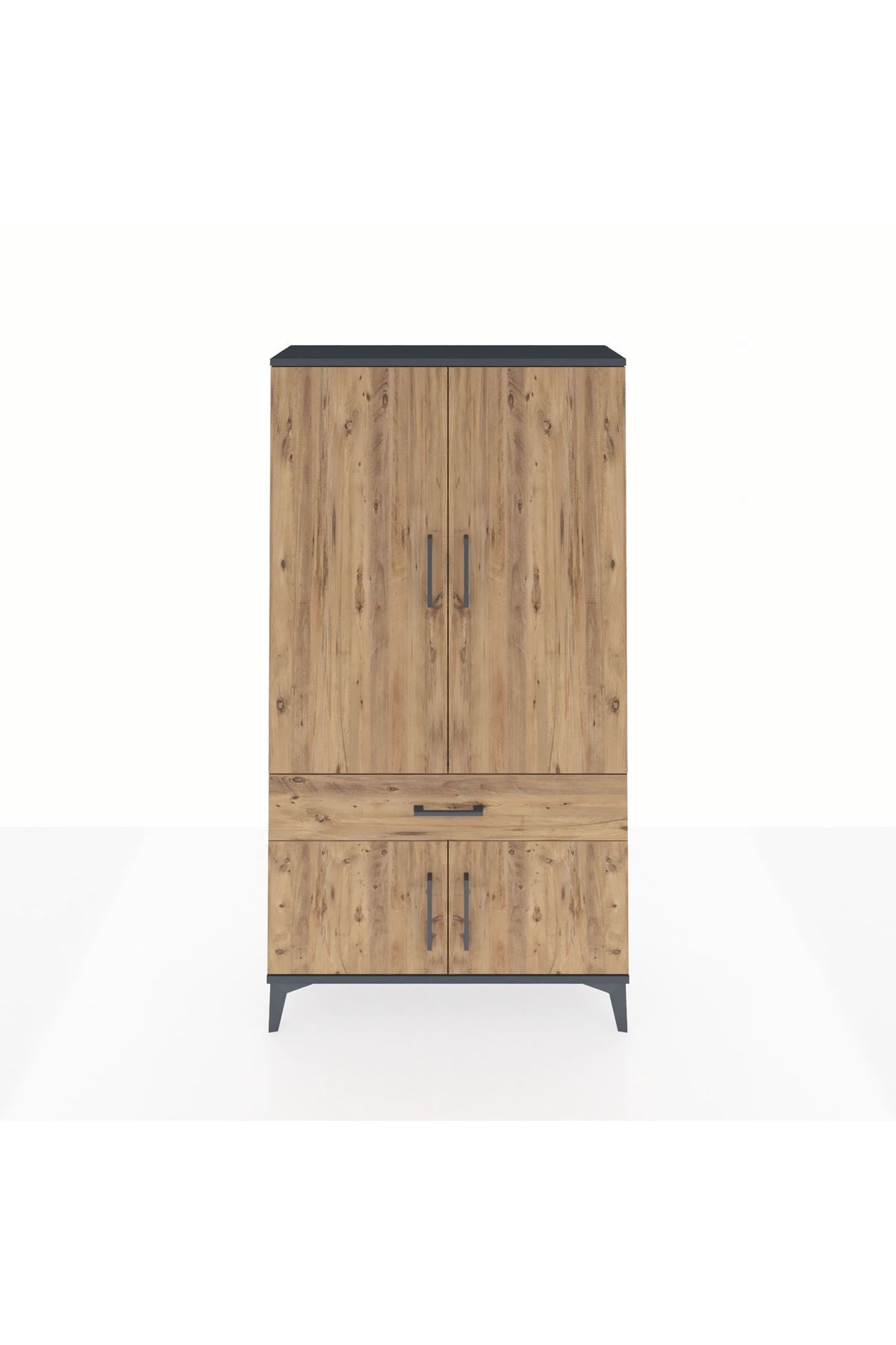 Arges Dolap 3 Raflı Tek Çekmeceli 4 Kapaklı 88x30x163 - S21M043V6A