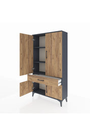 Arges Dolap 3 Raflı Tek Çekmeceli 4 Kapaklı 88x30x163 - S21M043V6A