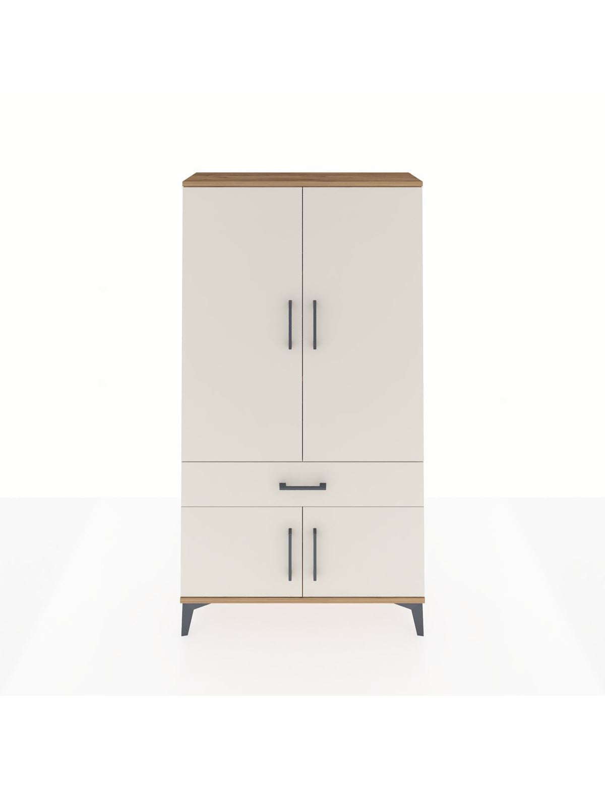 Arges Dolap 3 Raflı Tek Çekmeceli 4 Kapaklı 88x30x163 - S21M043V7A