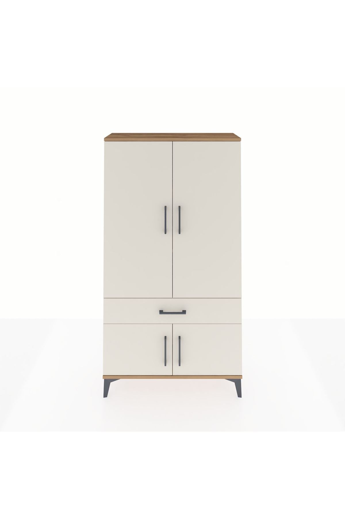 Arges Dolap 3 Raflı Tek Çekmeceli 4 Kapaklı 88x30x163 - S21M043V7A