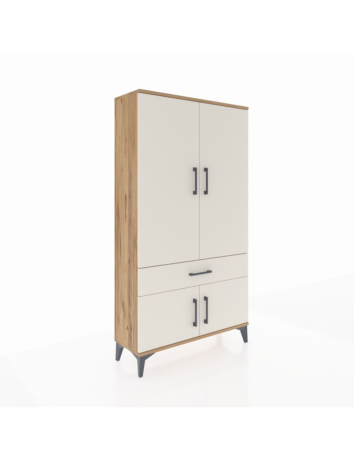 Arges Dolap 3 Raflı Tek Çekmeceli 4 Kapaklı 88x30x163 - S21M043V7A