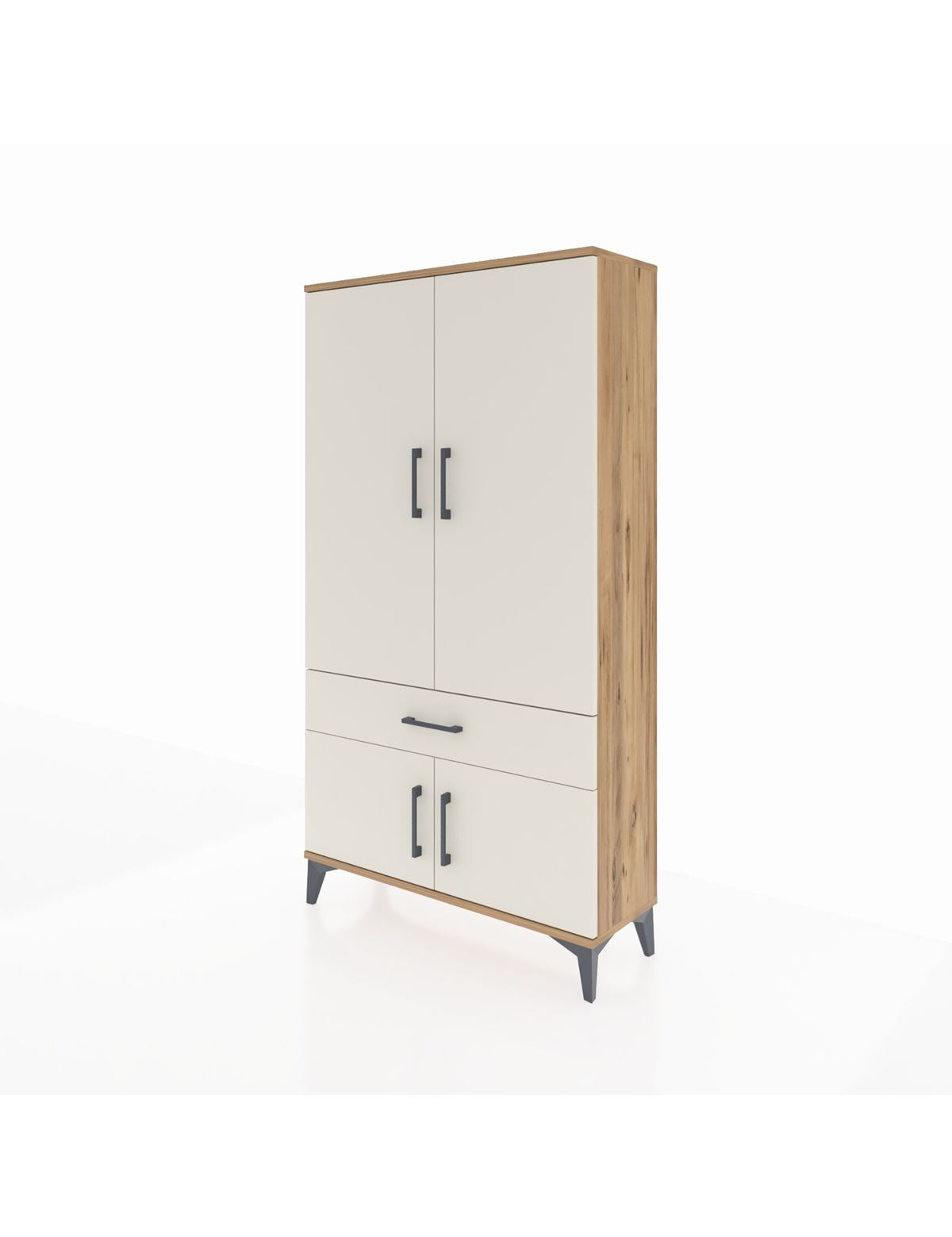 Arges Dolap 3 Raflı Tek Çekmeceli 4 Kapaklı 88x30x163 - S21M043V7A