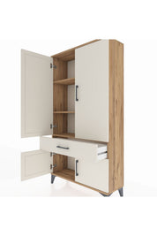 Arges Dolap 3 Raflı Tek Çekmeceli 4 Kapaklı 88x30x163 - S21M043V7A