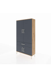 Arges Dolap 3 Raflı Tek Çekmeceli 4 Kapaklı 88x30x163 - S21M043V8A