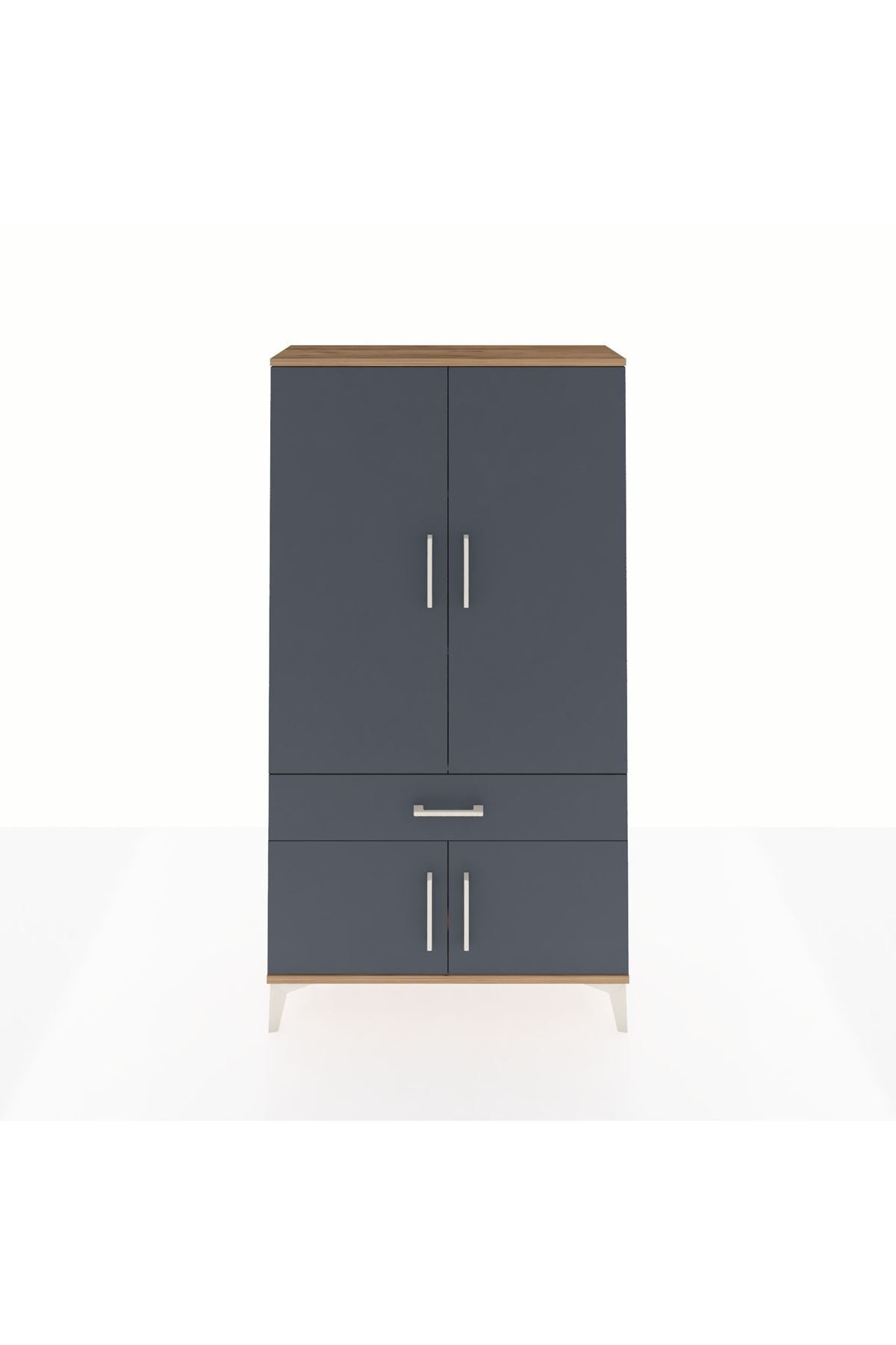 Arges Dolap 3 Raflı Tek Çekmeceli 4 Kapaklı 88x30x163 - S21M043V8A