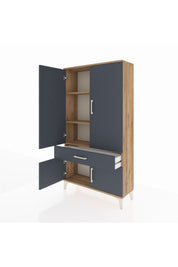 Arges Dolap 3 Raflı Tek Çekmeceli 4 Kapaklı 88x30x163 - S21M043V8A