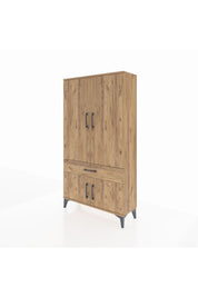 Arges Dolap 3 Raflı Tek Çekmeceli 4 Kapaklı 88x30x163 - S21M043V9A