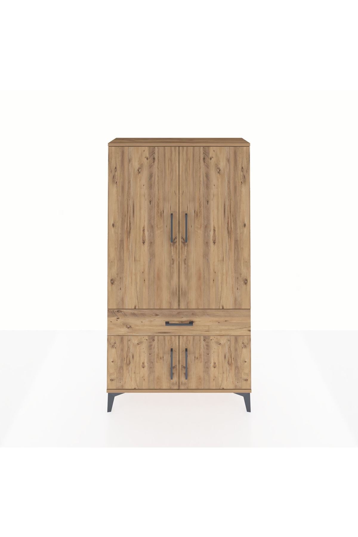 Arges Dolap 3 Raflı Tek Çekmeceli 4 Kapaklı 88x30x163 - S21M043V9A