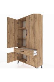 Arges Dolap 3 Raflı Tek Çekmeceli 4 Kapaklı 88x30x163 - S21M043V9A