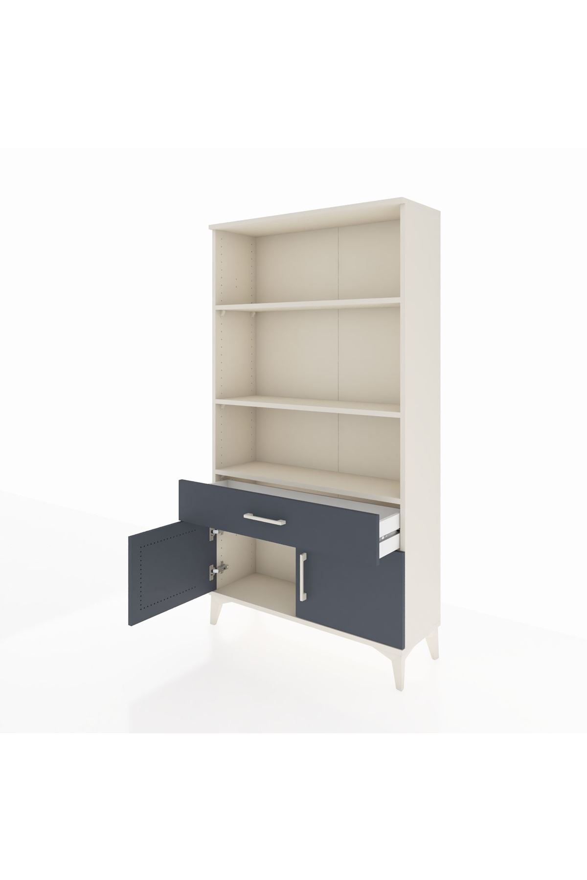 Arges Dolap 3 Raflı Tek Çekmeceli 2 Kapaklı 88x30x163 - S21M044V2A