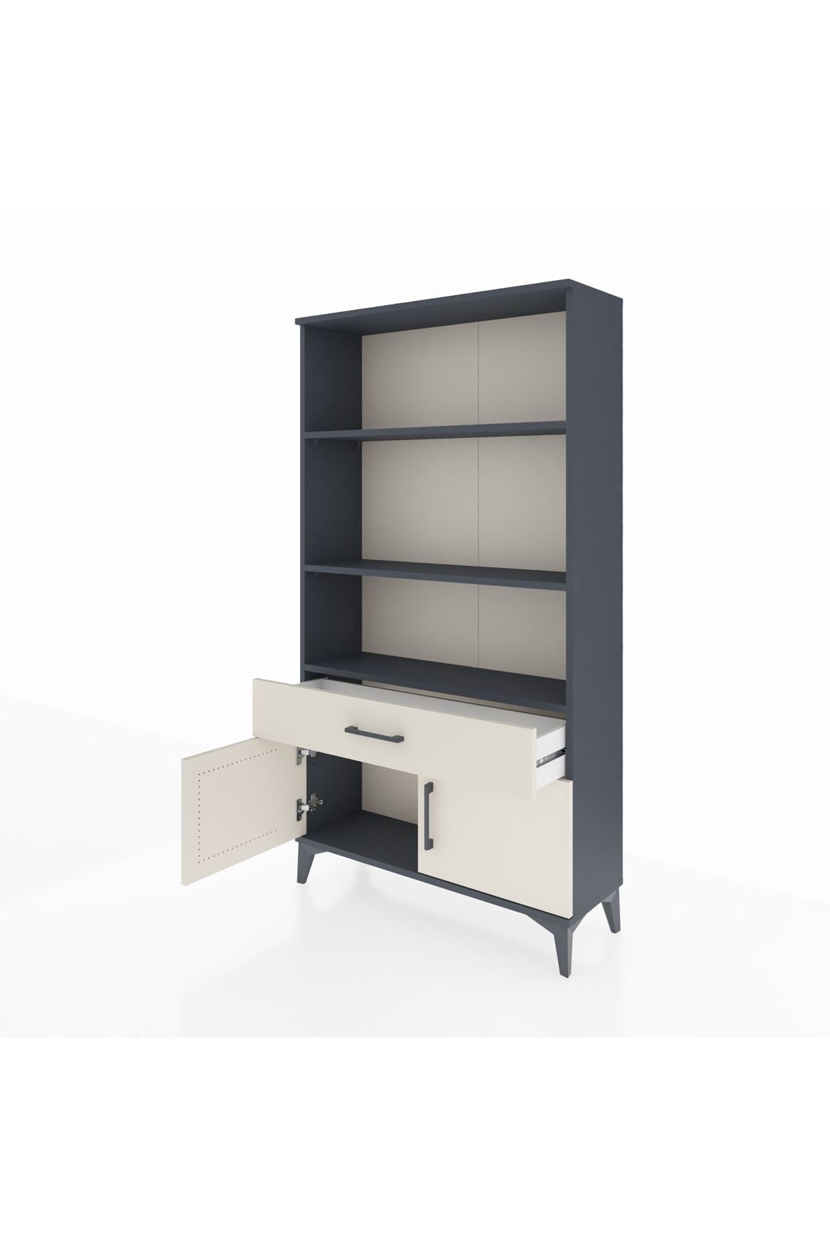Arges Dolap 3 Raflı Tek Çekmeceli 2 Kapaklı 88x30x163 - S21M044V4A