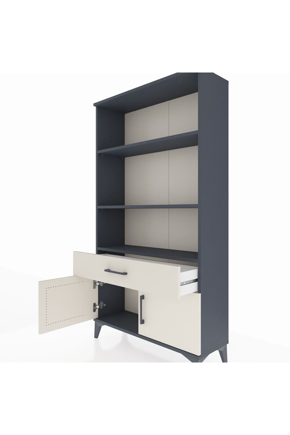 Arges Dolap 3 Raflı Tek Çekmeceli 2 Kapaklı 88x30x163 - S21M044V4A