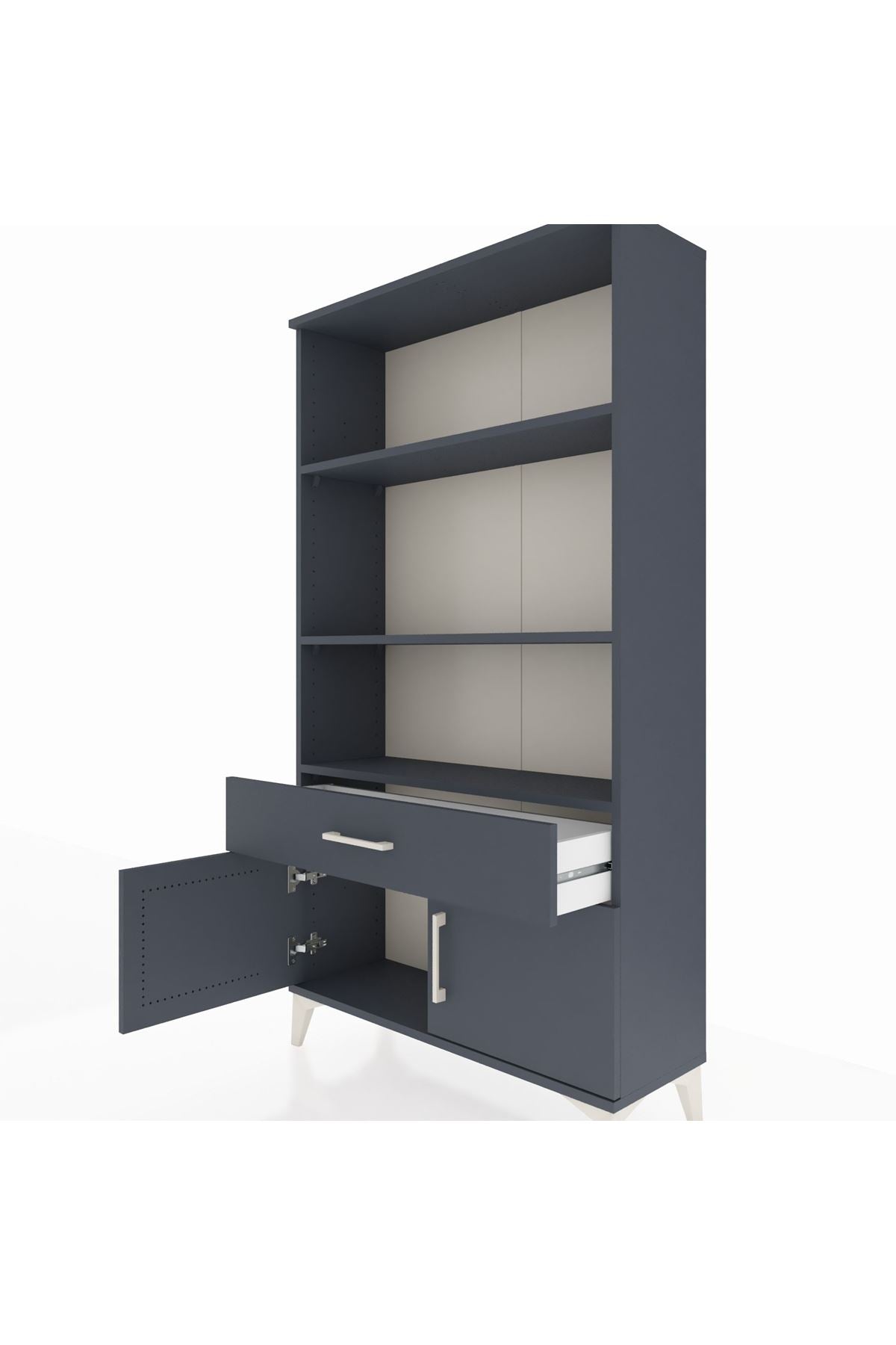 Arges Dolap 3 Raflı Tek Çekmeceli 2 Kapaklı 88x30x163 - S21M044V5A