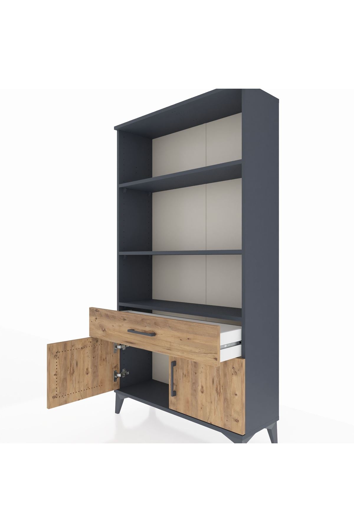 Arges Dolap 3 Raflı Tek Çekmeceli 2 Kapaklı 88x30x163 - S21M044V6A