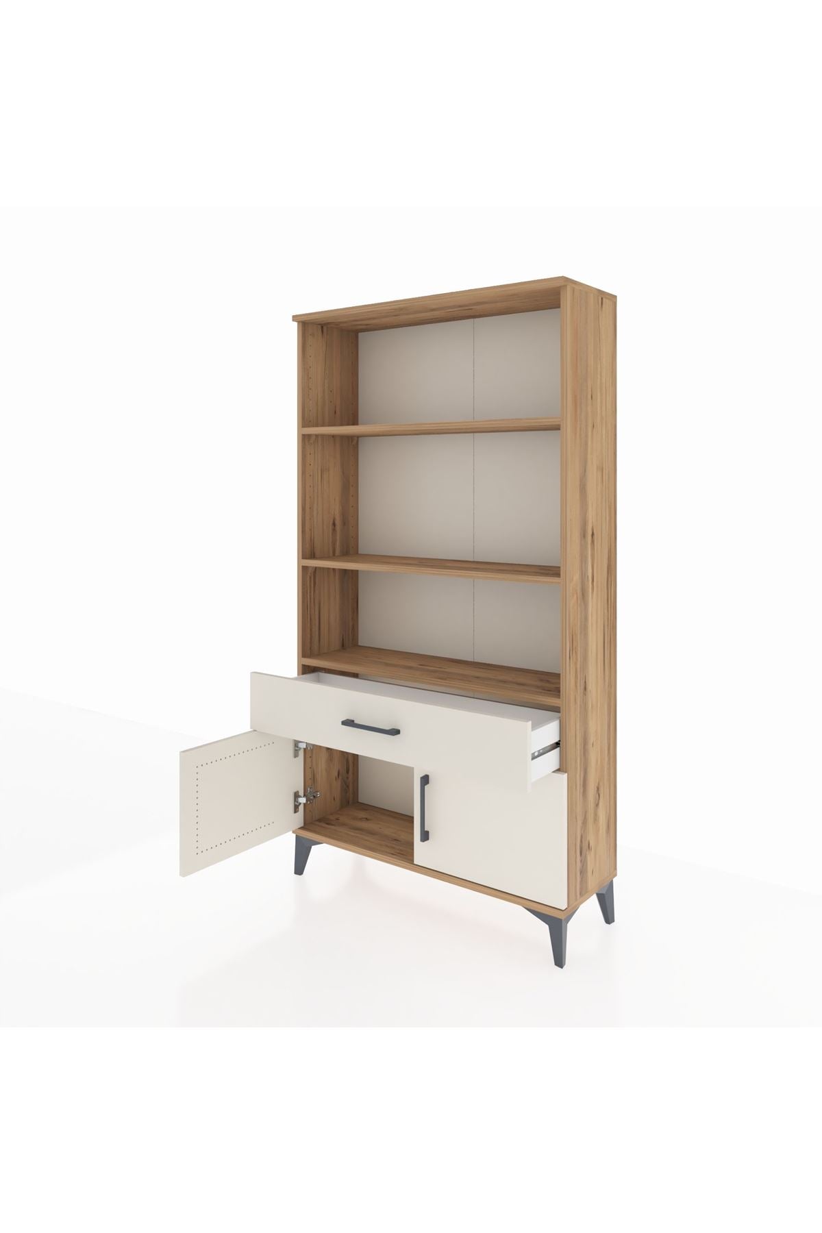 Arges Dolap 3 Raflı Tek Çekmeceli 2 Kapaklı 88x30x163 - S21M044V7A
