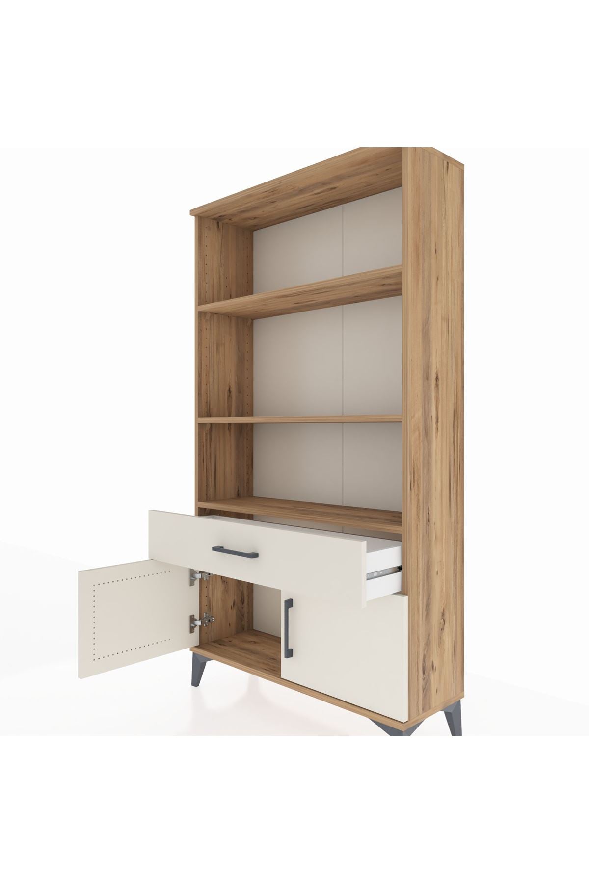 Arges Dolap 3 Raflı Tek Çekmeceli 2 Kapaklı 88x30x163 - S21M044V7A