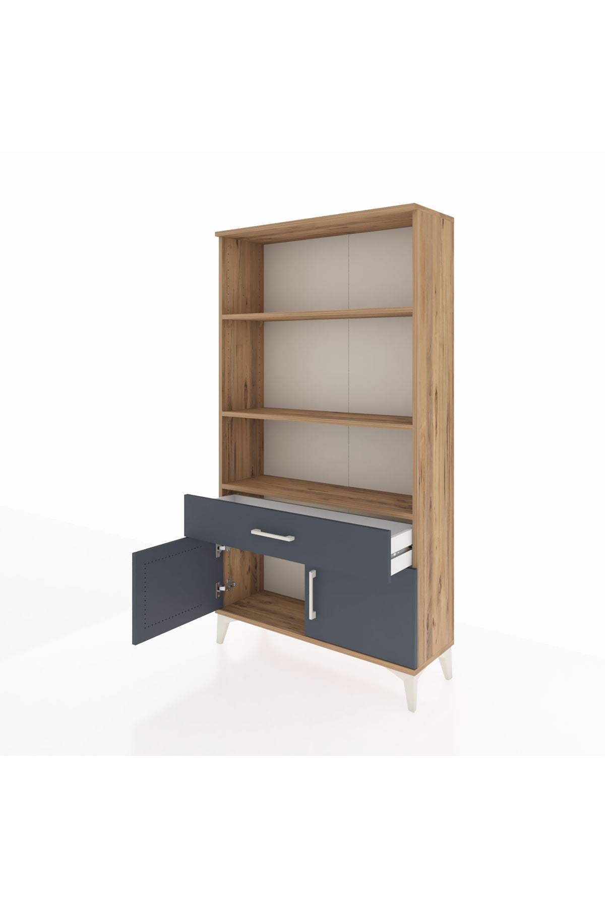 Arges Dolap 3 Raflı Tek Çekmeceli 2 Kapaklı 88x30x163 - S21M044V8A