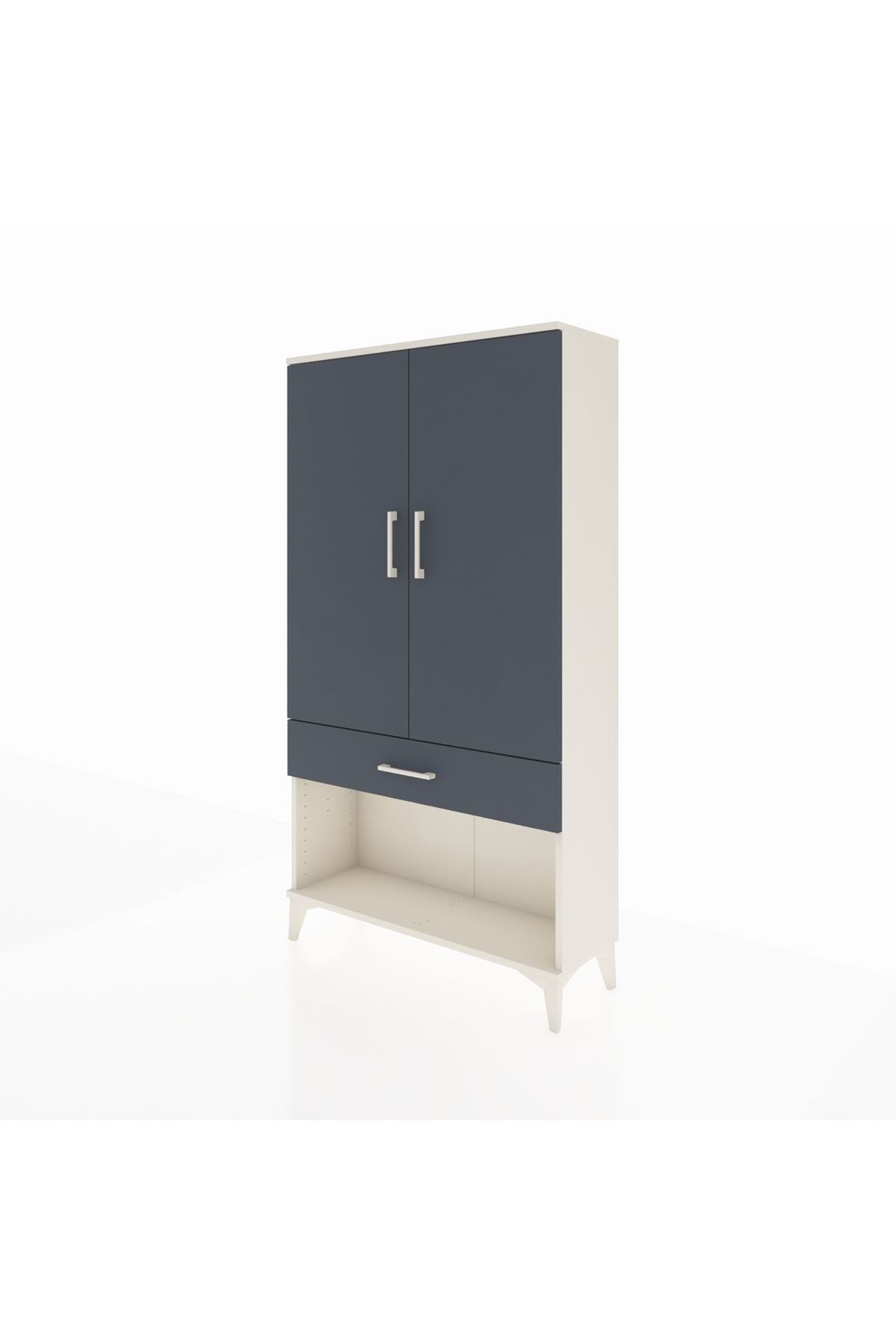 Arges Dolap 3 Raflı Tek Çekmeceli 2 Kapaklı 88x30x163 - S21M045V2A