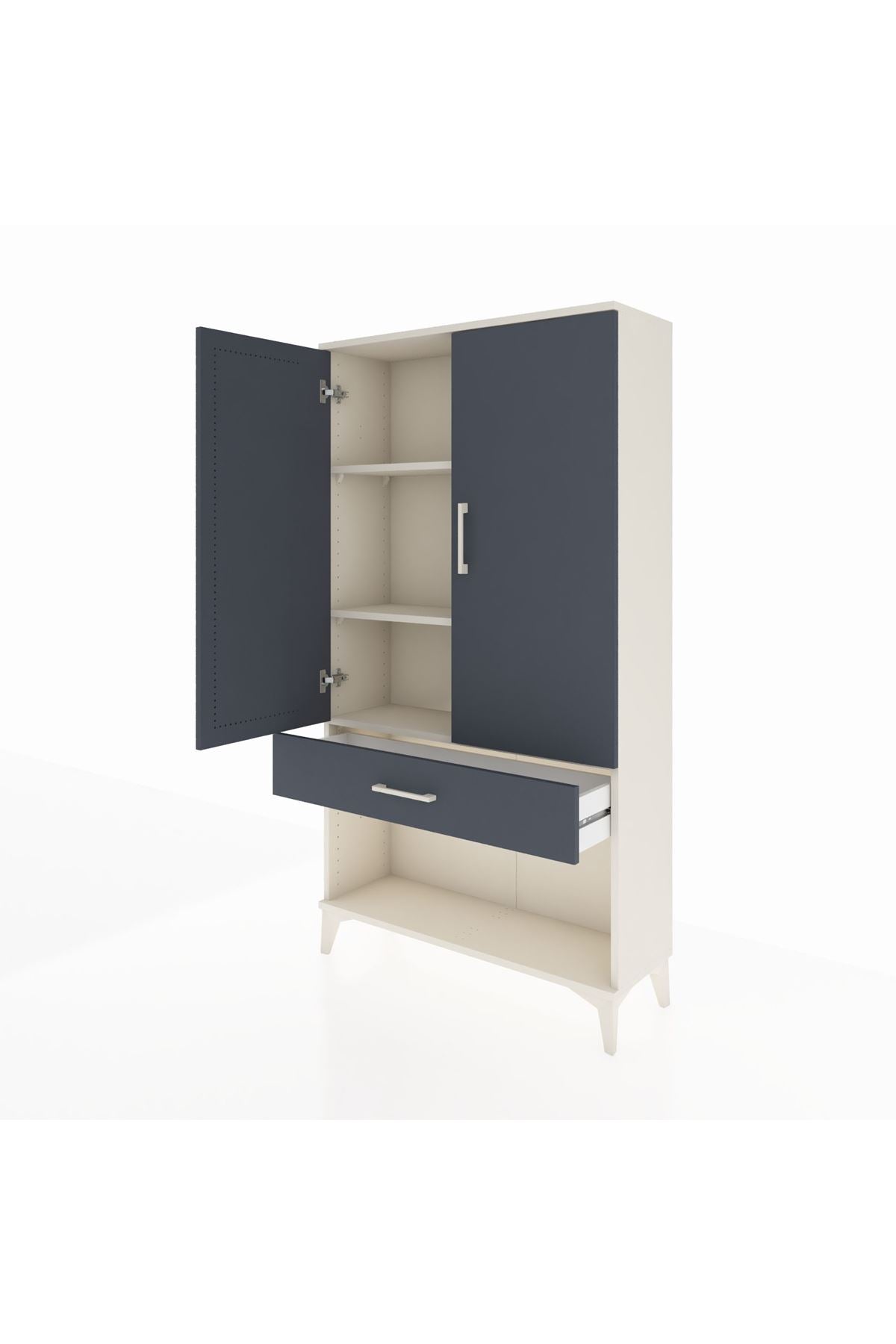 Arges Dolap 3 Raflı Tek Çekmeceli 2 Kapaklı 88x30x163 - S21M045V2A