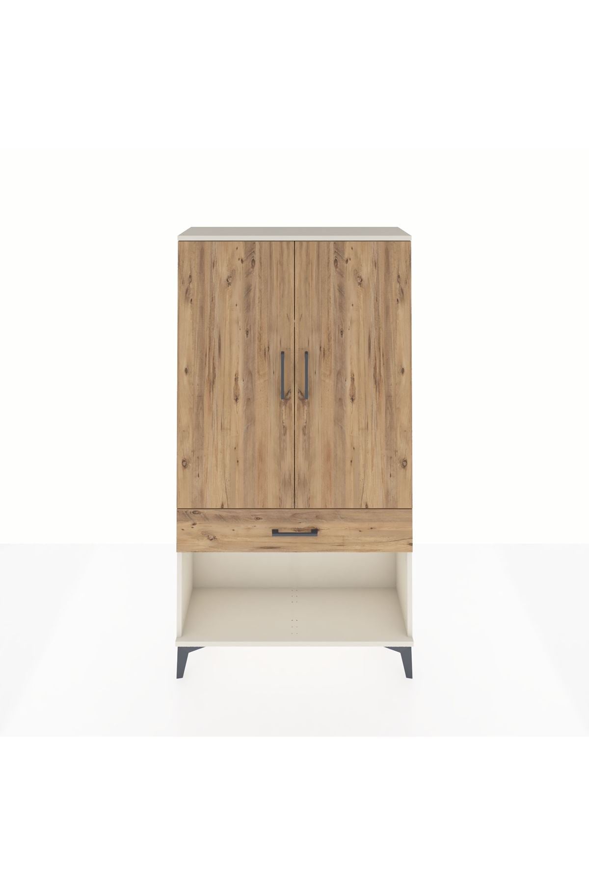 Arges Dolap 3 Raflı Tek Çekmeceli 2 Kapaklı 88x30x163 - S21M045V3A