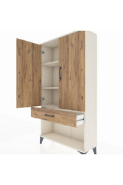 Arges Dolap 3 Raflı Tek Çekmeceli 2 Kapaklı 88x30x163 - S21M045V3A