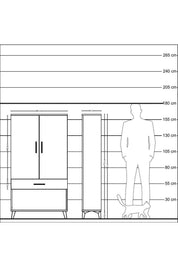 Arges Dolap 3 Raflı Tek Çekmeceli 2 Kapaklı 88x30x163 - S21M045V3A