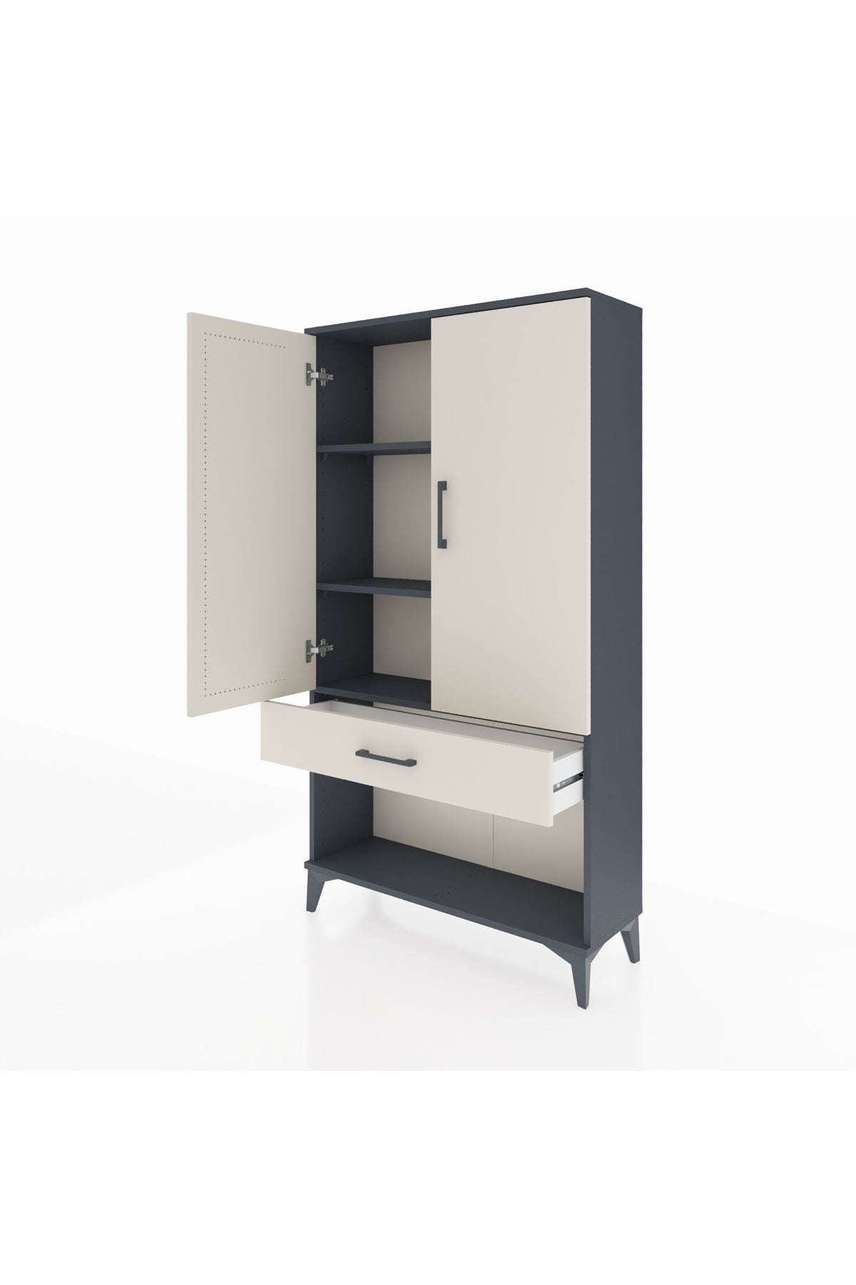 Arges Dolap 3 Raflı Tek Çekmeceli 2 Kapaklı 88x30x163 - S21M045V4A