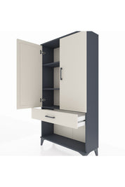 Arges Dolap 3 Raflı Tek Çekmeceli 2 Kapaklı 88x30x163 - S21M045V4A