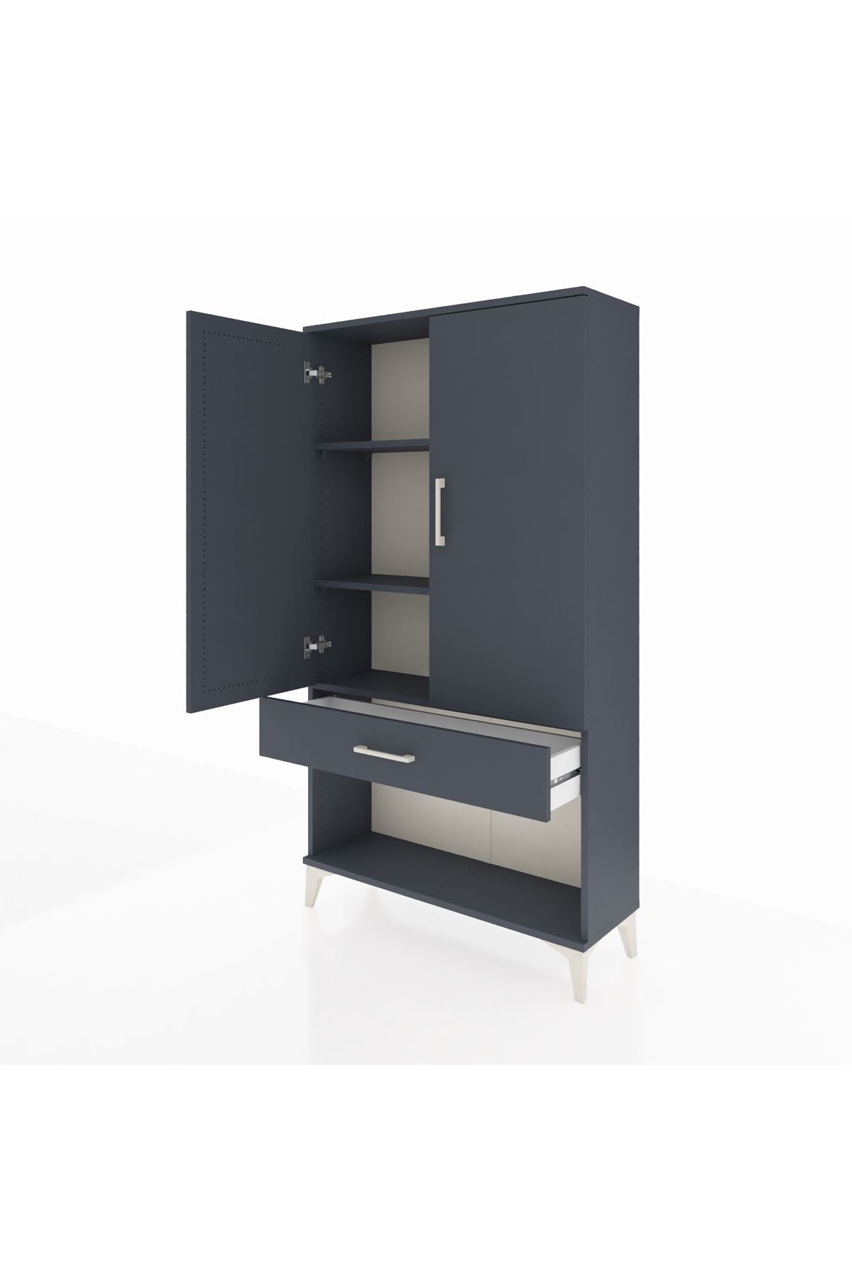 Arges Dolap 3 Raflı Tek Çekmeceli 2 Kapaklı 88x30x163 - S21M045V5A