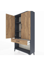 Arges Dolap 3 Raflı Tek Çekmeceli 2 Kapaklı 88x30x163 - S21M045V6A