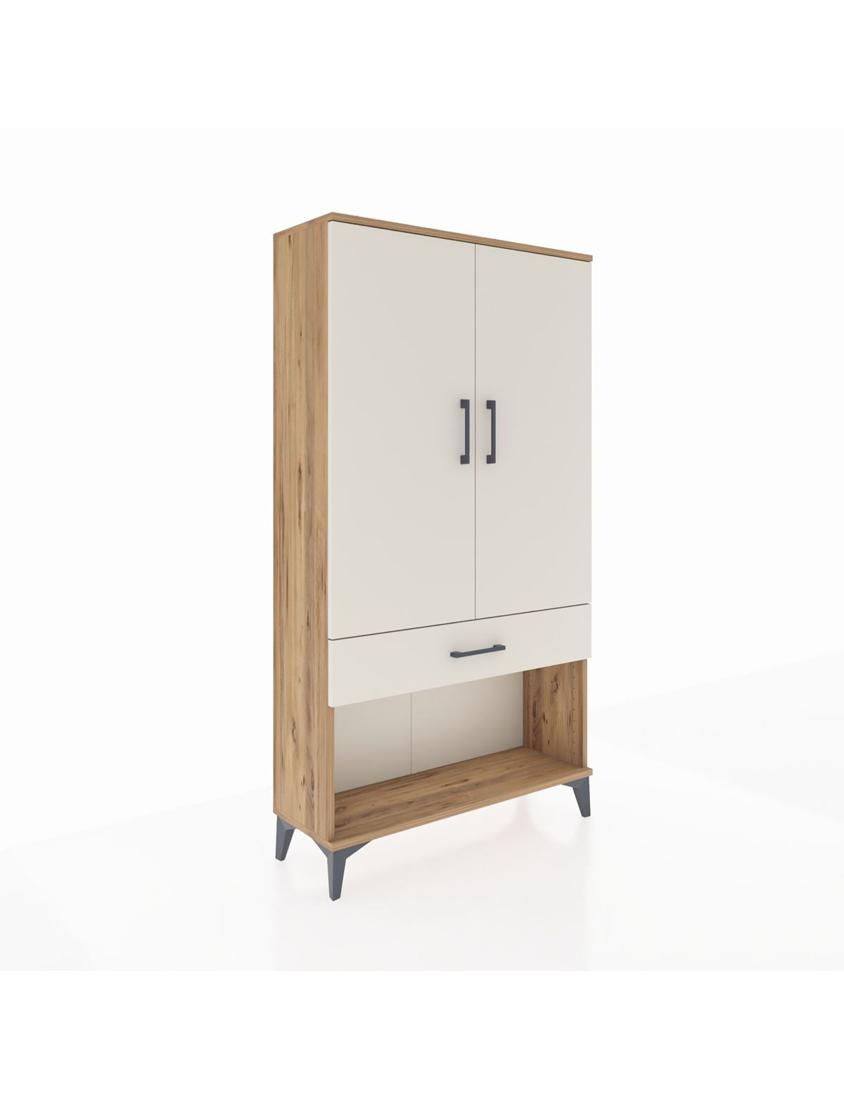 Arges Dolap 3 Raflı Tek Çekmeceli 2 Kapaklı 88x30x163 - S21M045V7A