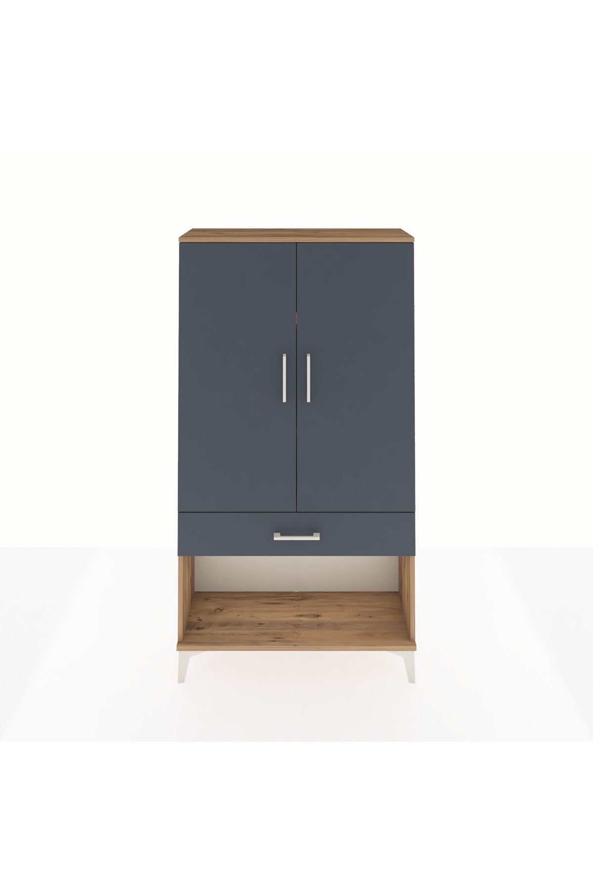 Arges Dolap 3 Raflı Tek Çekmeceli 2 Kapaklı 88x30x163 - S21M045V8A