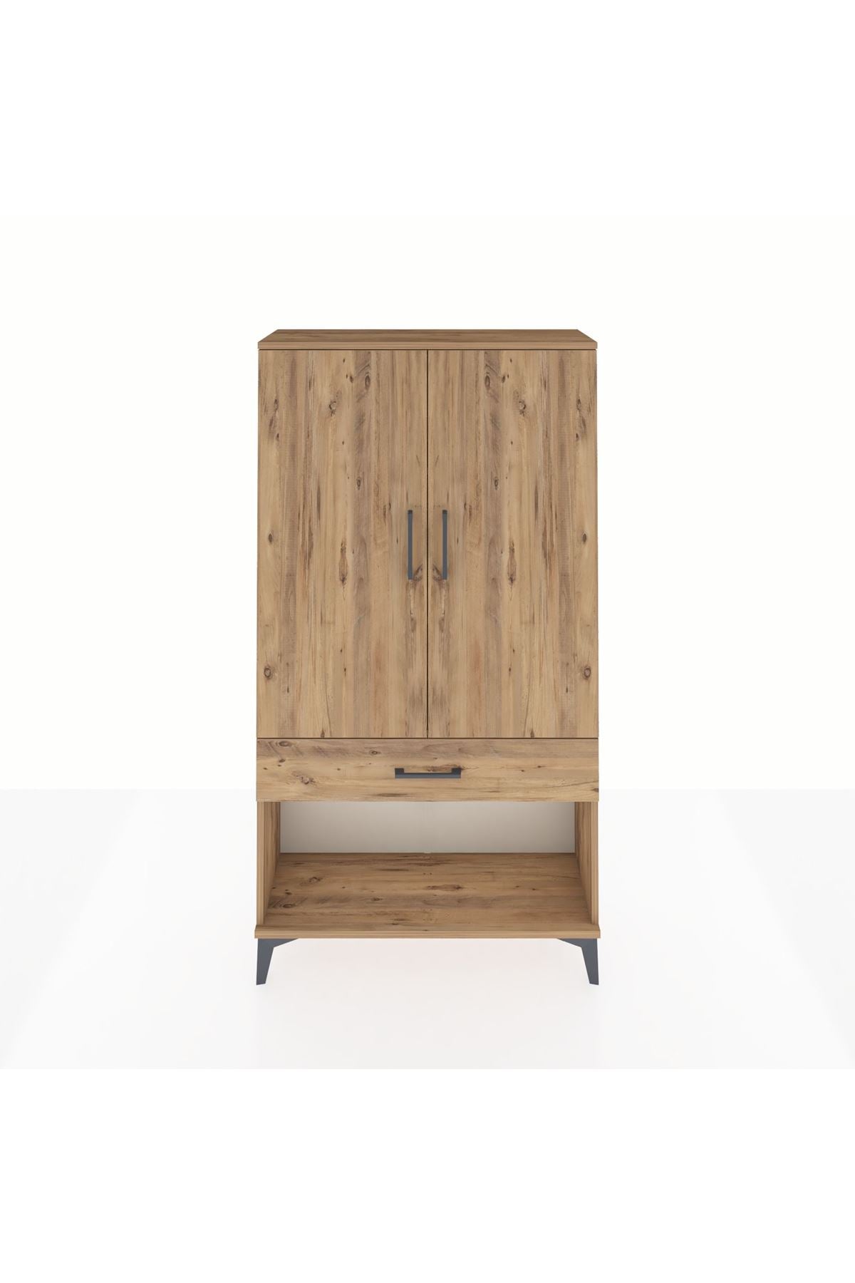 Arges Dolap 3 Raflı Tek Çekmeceli 2 Kapaklı 88x30x163 - S21M045V9A