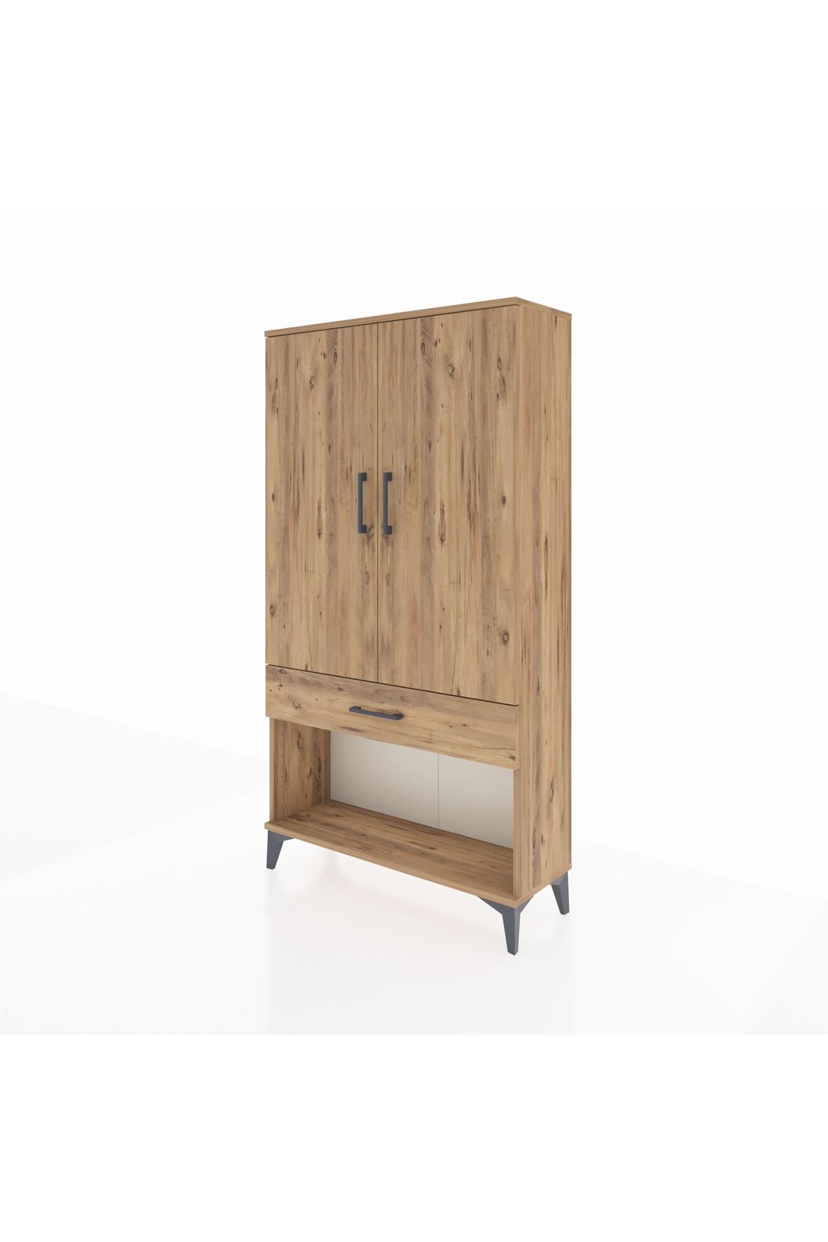 Arges Dolap 3 Raflı Tek Çekmeceli 2 Kapaklı 88x30x163 - S21M045V9A