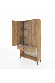 Arges Dolap 3 Raflı Tek Çekmeceli 2 Kapaklı 88x30x163 - S21M045V9A