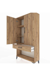 Arges Dolap 3 Raflı Tek Çekmeceli 2 Kapaklı 88x30x163 - S21M045V9A