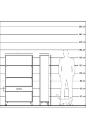 Arges Dolap 3 Raflı Tek Çekmeceli 88x30x163 - S21M046V2A