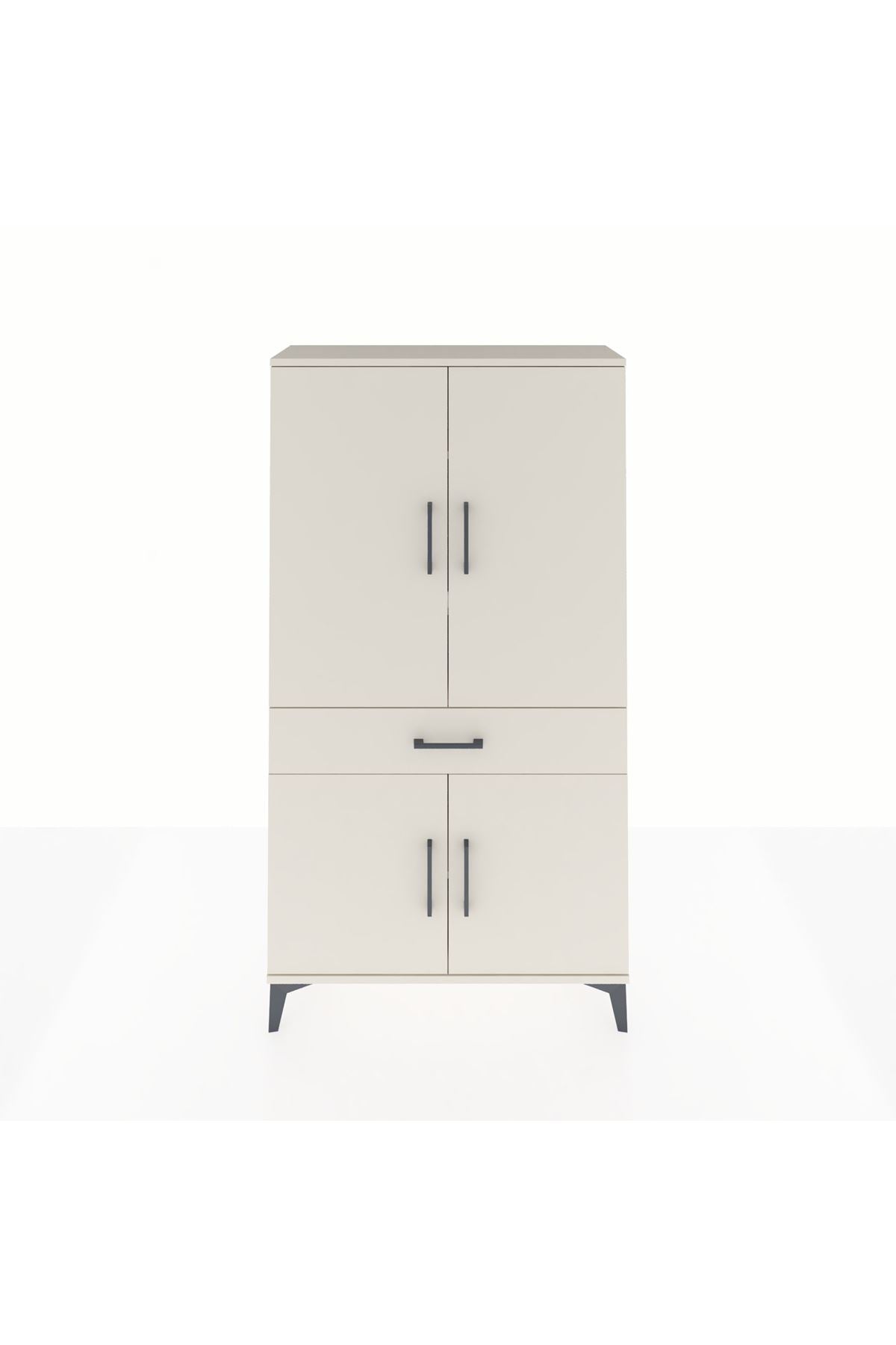 Arges Dolap 4 Raflı Tek Çekmeceli 4 Kapaklı 88x30x163 - S21M047V1A
