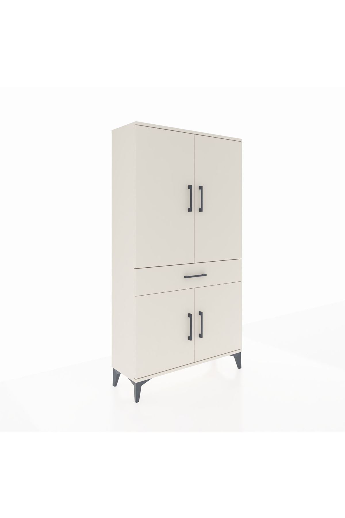 Arges Dolap 4 Raflı Tek Çekmeceli 4 Kapaklı 88x30x163 - S21M047V1A