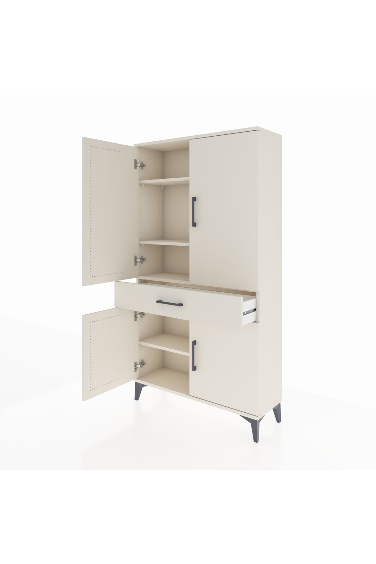 Arges Dolap 4 Raflı Tek Çekmeceli 4 Kapaklı 88x30x163 - S21M047V1A